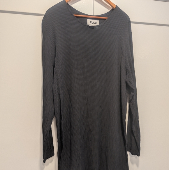 FLAX Women's Long Sleeve Black Maxi Dress Size Large - Picture 4 of 8